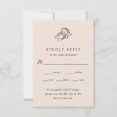 ミニマリスト結婚馬蹄型 |食事の選択QRコード 出欠カード (正面)