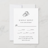 ミニマリスト結婚馬蹄型 |食事の選択QRコード 出欠カード (正面)