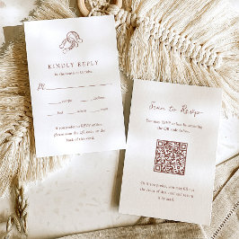 ミニマリスト結婚馬蹄型 |食事の選択QRコード 出欠カード
