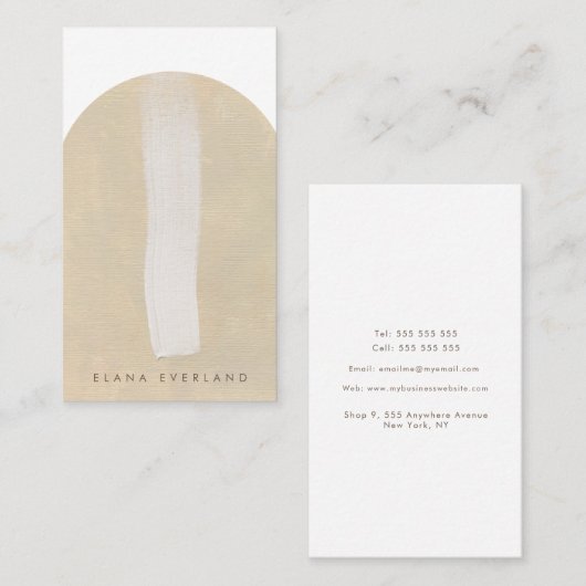 ミニマリスト絵を描アーティストニュートラル抽象芸術 予約カード (正面/裏面)