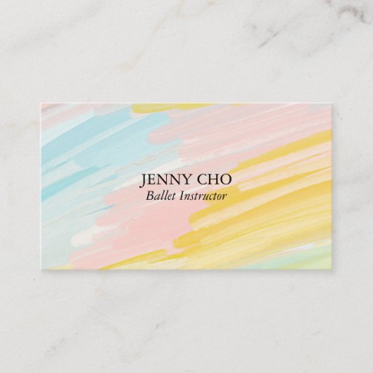 ミニマリスト絵画パステルの質感のある名刺 名刺 (正面)