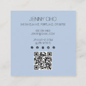ミニマリスト絵画レインボーのQRコードのソーシャルアイコン スクエア名刺 (裏面)