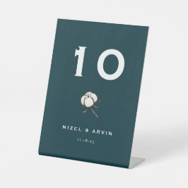 ミニマリスト綿ダーク鮮やかグリーン結婚ズ 台座サイン