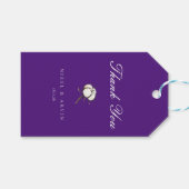 ミニマリスト綿ダーク鮮やかパープル結婚ズ ギフトタグ (正面(横))
