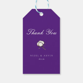 ミニマリスト綿ダーク鮮やかパープル結婚ズ ギフトタグ