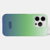 ミニマリスト緑と青のグラデーションのモノグラム Case-Mate iPhoneケース (裏面 (横))