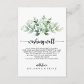 ミニマリスト緑のユーカリ結婚プトゥスの願い井戸 エンクロージャーカード (正面)