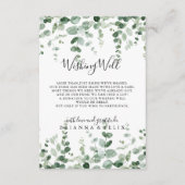 ミニマリスト緑のユーカリ結婚プトゥスの願い井戸 エンクロージャーカード (正面)