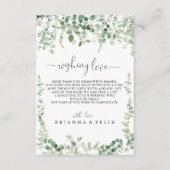 ミニマリスト緑のユーカリ結婚プトゥスの願い井戸 エンクロージャーカード (正面)