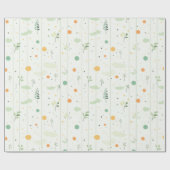 ミニマリスト緑の植物と抽象芸術のドット ラッピングペーパー (フラット)