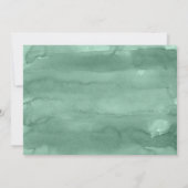 ミニマリスト緑の水彩枝結婚の写真 招待状 (裏面)