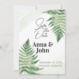 ミニマリスト緑の結婚シダ 招待状