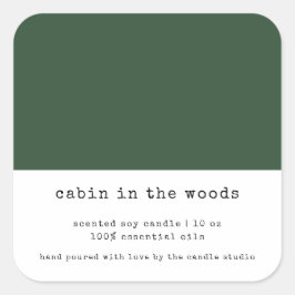 ミニマリスト緑の色ブロック包装キャンドル スクエアシール