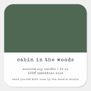 ミニマリスト緑の色ブロック包装キャンドル スクエアシール