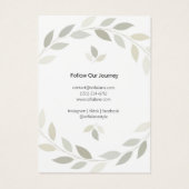 ミニマリスト緑の葉イン – ヤンアートカード (裏面)