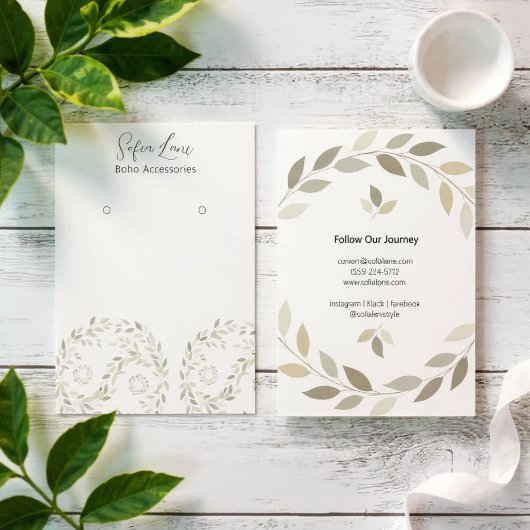 ミニマリスト緑の葉イン – ヤンアートカード