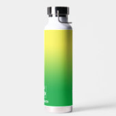 ミニマリスト緑の黄色のグラデーション要素ロゴ ウォーターボトル (左面)