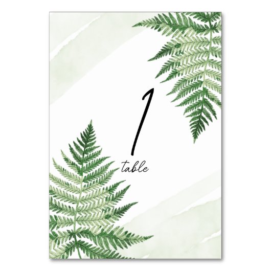 ミニマリスト緑シダのテーブル番号 テーブルナンバー (正面)
