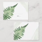 ミニマリスト緑シダ プレイスカード (正面/裏面)