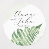 ミニマリスト緑シダ ラベル (デザイン1)