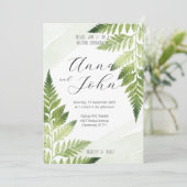 ミニマリスト緑シダ 招待状 (スタンド正面)