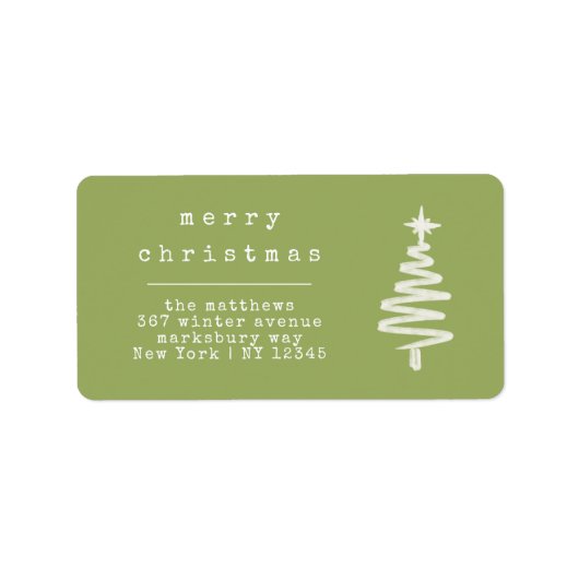 ミニマリスト緑タイプライター家族リターン ラベル (正面)