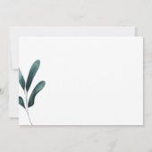 ミニマリスト緑ブライダルシャワーサンキューカード 招待状 (裏面)