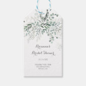 ミニマリスト緑ユーカリブライダルシャワー ギフトタグ (正面)