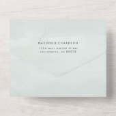 ミニマリスト緑水カラー結婚ブランチの写真 オールインワン招待状 (裏面)