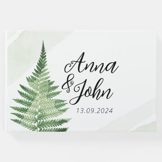 ミニマリスト緑結婚シダ徴候 ゲストブック (正面)