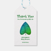 ミニマリスト緑葉赤ちゃんシャワーありがとう