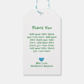 ミニマリスト緑葉赤ちゃんシャワーありがとう ギフトタグ (裏面)