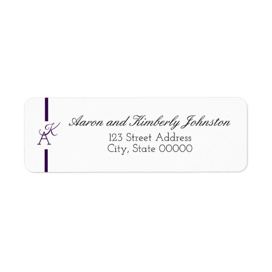 ミニマリスト線イニシャル差出人住所ラベル ラベル (正面)