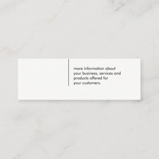 ミニマリスト線/白 スキニー名刺 (裏面)