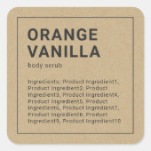 ミニマリスト縁どグレイ原料クラフトラベル スクエアシール (正面)