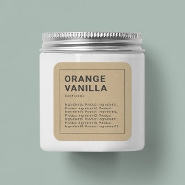 ミニマリスト縁どグレイ原料クラフトラベル スクエアシール