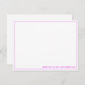 ミニマリスト縁どマゼンタノートカード ノートカード (正面/裏面)