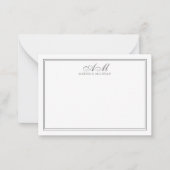 ミニマリスト縁どモノグラム2グレーと白 ノートカード (正面)