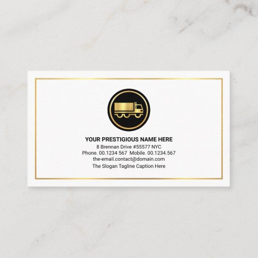 ミニマリスト縁ど金ゴールドフレーム運送 名刺 (裏面)