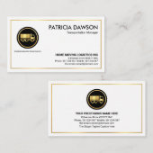 ミニマリスト縁ど金ゴールドフレーム運送 名刺 (正面/裏面)