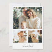 ミニマリスト縦型3枚フォトホリデーカード シーズンカード (正面)