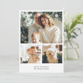 ミニマリスト縦型3枚フォトホリデーカード シーズンカード (スタンド正面)