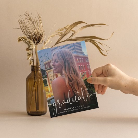 ミニマリスト縦型4枚フォト2023卒業 招待状