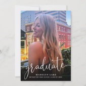 ミニマリスト縦型4枚フォト2023卒業 招待状 (正面)