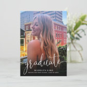 ミニマリスト縦型4枚フォト2023卒業 招待状 (スタンド正面)