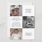 ミニマリスト縦型4枚フォト2023卒業 招待状 (裏面)