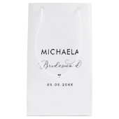 ミニマリスト繊細なスクリプト&ハートブライドメイド スモールペーパーバッグ (正面)