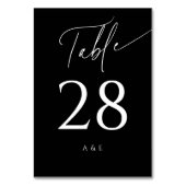 ミニマリスト繊細結婚なブラック テーブルナンバー (正面)