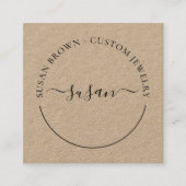 ミニマリスト署名スクリプトクラフト名刺 スクエア名刺 (正面)