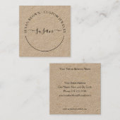 ミニマリスト署名スクリプトクラフト名刺 スクエア名刺 (正面/裏面)